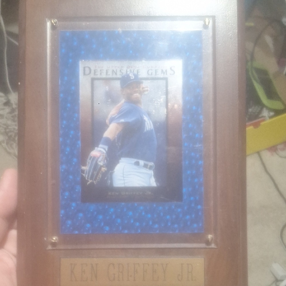 Framed Baseball Plaque with Blue Accent
